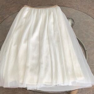 Cat & Jack Gold White Midi Skirt A-Line Pleated